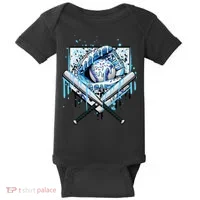 Baseball Drip Ice Cream Drip Baseball  Baby Bodysuit thumb 0