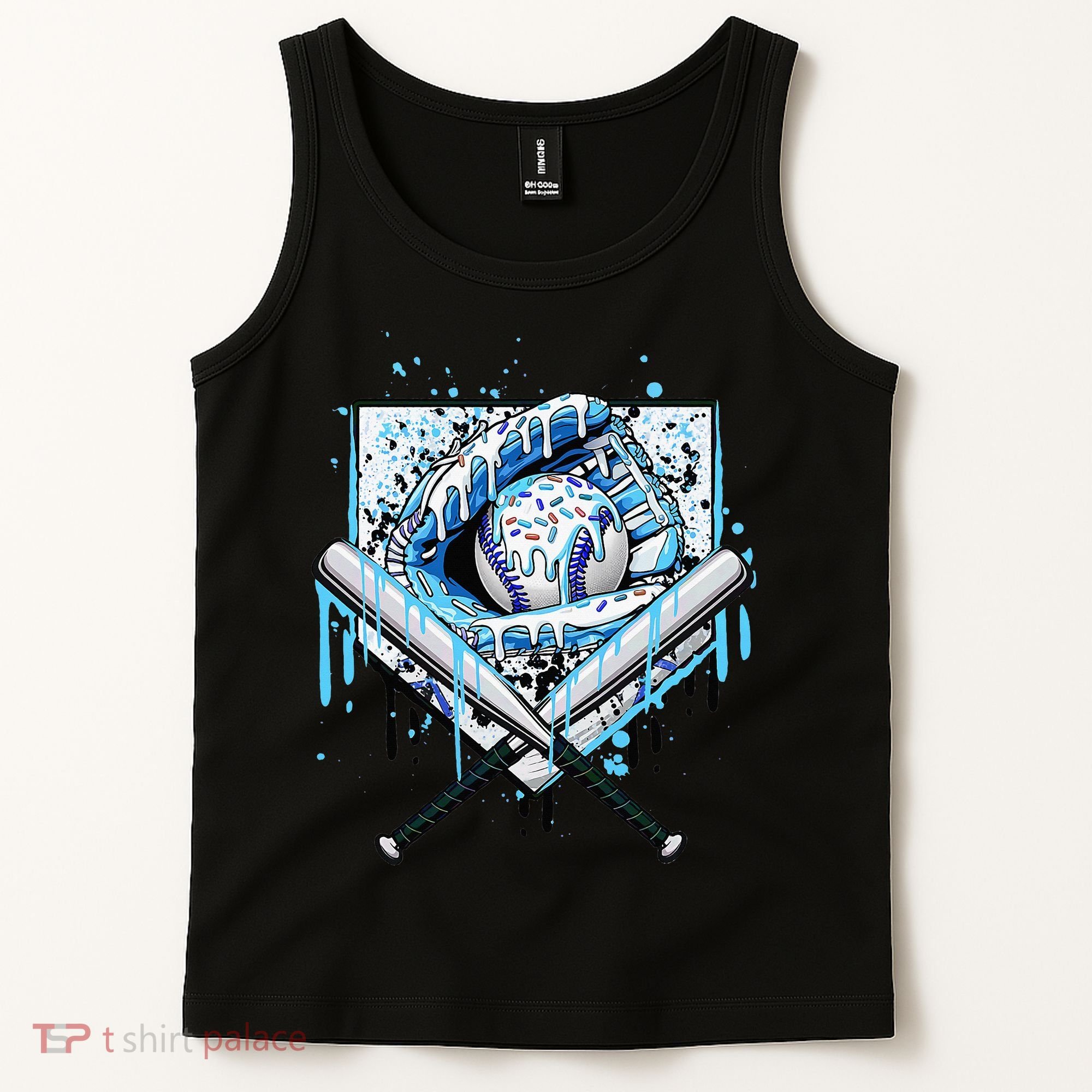 Baseball Drip Ice Cream Drip Baseball  Tank Top