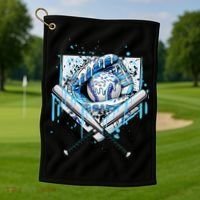 Baseball Drip Ice Cream Drip Baseball  Golf Towel thumb 1