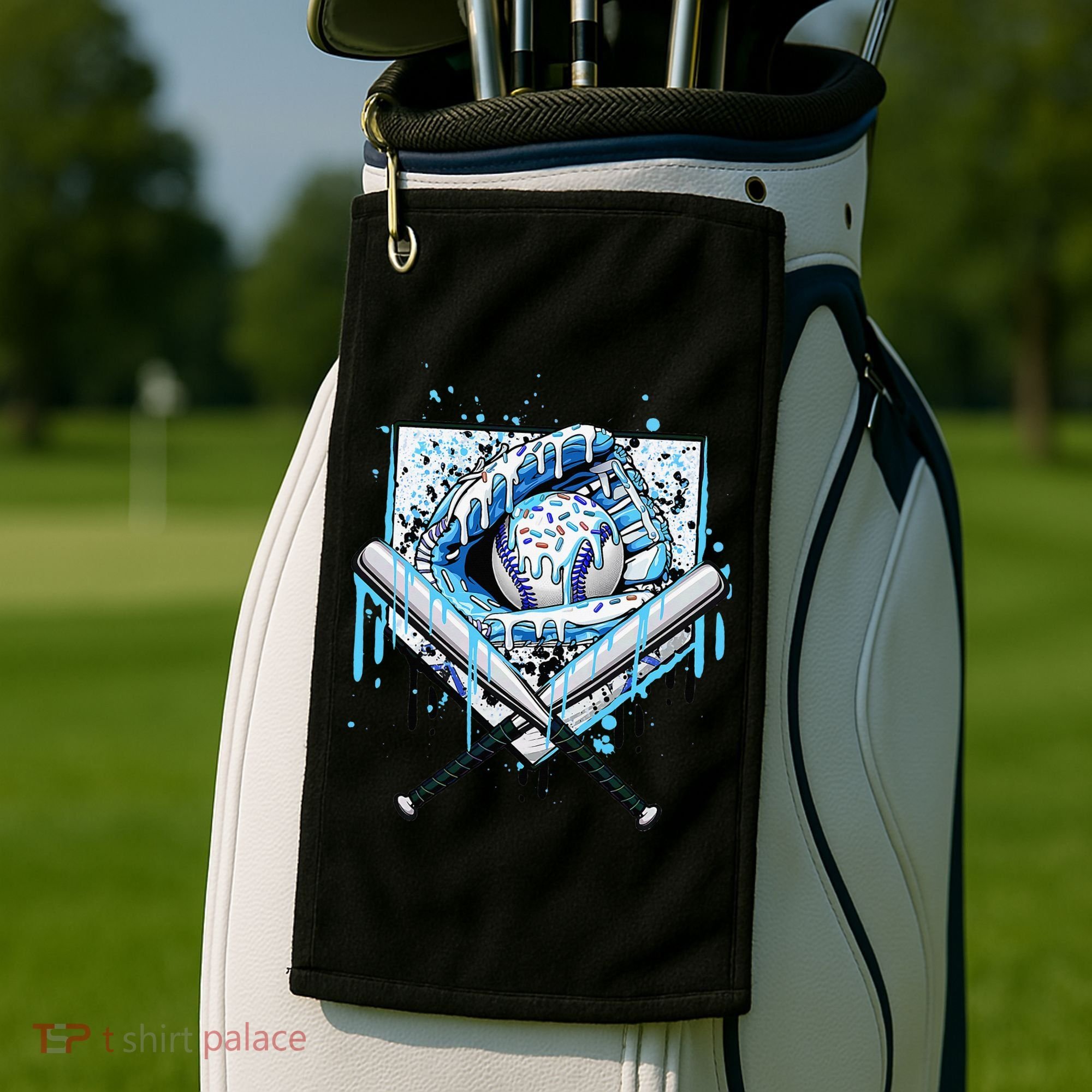 Baseball Drip Ice Cream Drip Baseball  Golf Towel