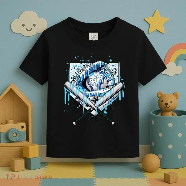 Baseball Drip Ice Cream Drip Baseball  Toddler T-Shirt