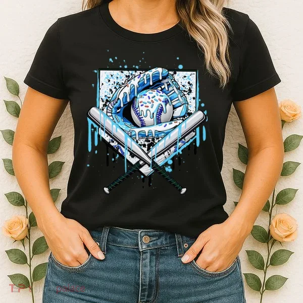 Baseball Drip Ice Cream Drip Baseball  Women's T-Shirt