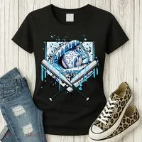 Baseball Drip Ice Cream Drip Baseball  Women's T-Shirt thumb 3