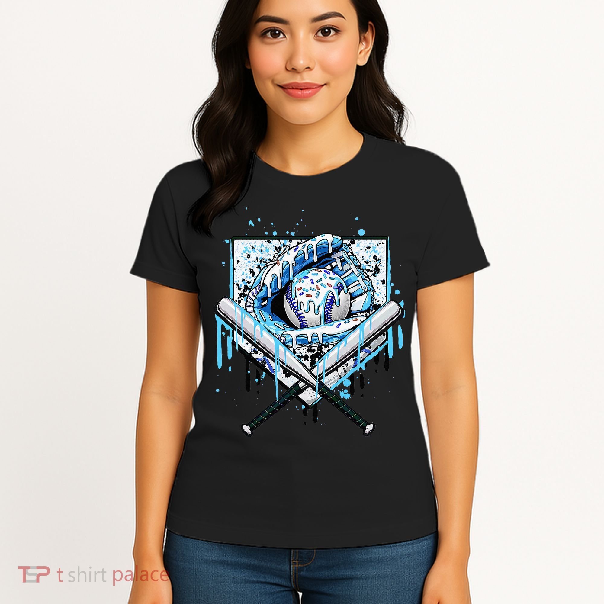 Baseball Drip Ice Cream Drip Baseball  Women's T-Shirt