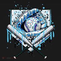 Baseball Drip Ice Cream Drip Baseball  Kids Long Sleeve Shirt thumb 2