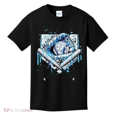 Baseball Drip Ice Cream Drip Baseball  Kids T-Shirt