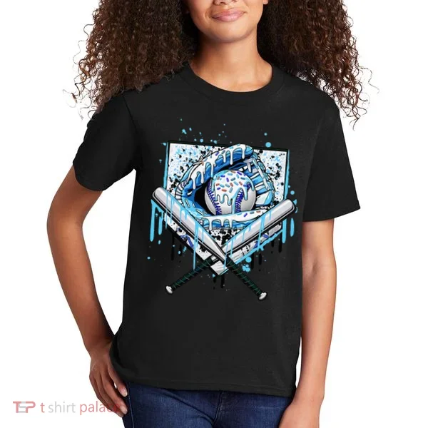 Baseball Drip Ice Cream Drip Baseball  Kids T-Shirt