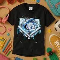 Baseball Drip Ice Cream Drip Baseball  Kids T-Shirt thumb 3