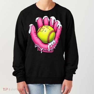 Baseball Drip Ice Cream Sprinkles Baseball Glove Women's Sweatshirt