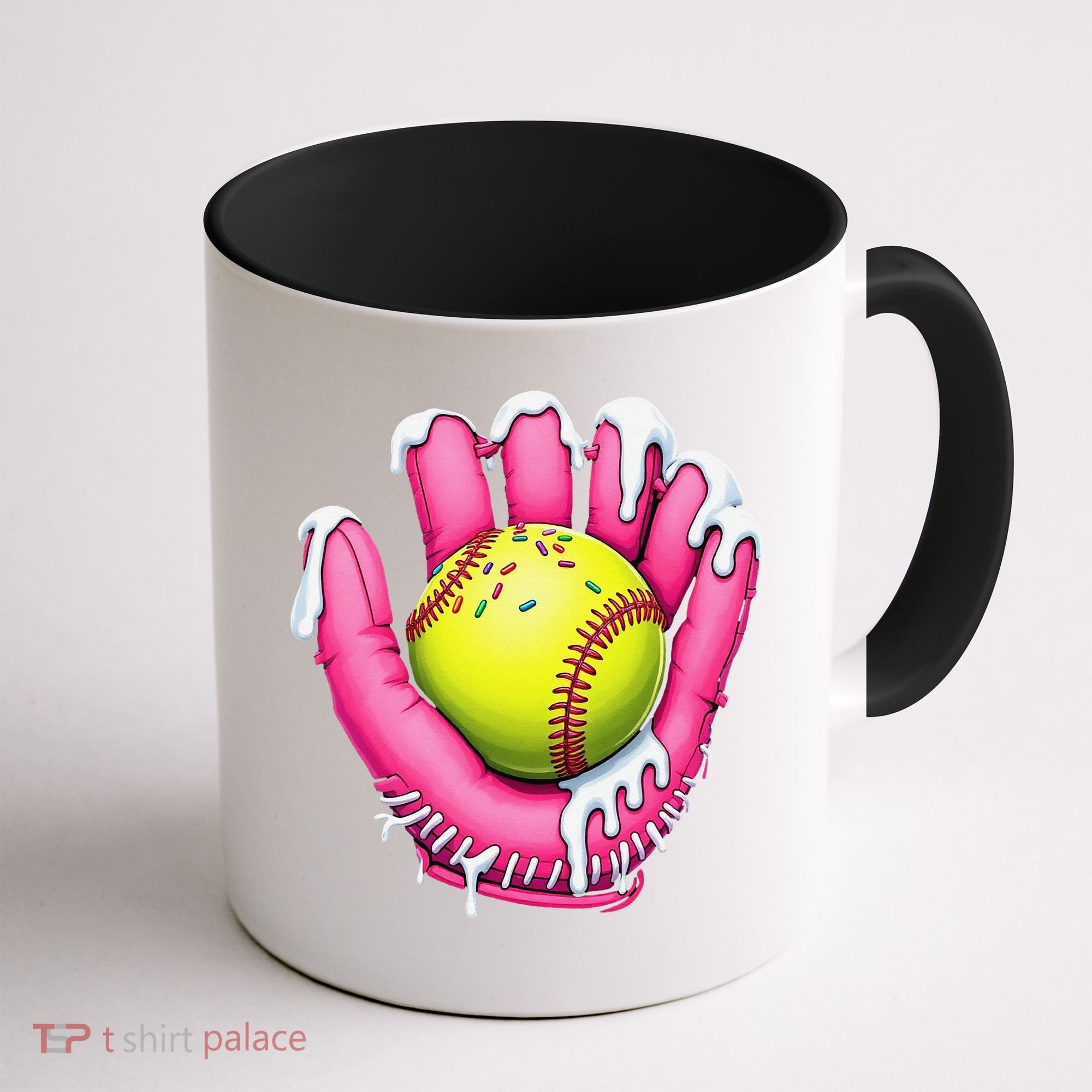 Baseball Drip Ice Cream Sprinkles Baseball Glove Coffee Mug