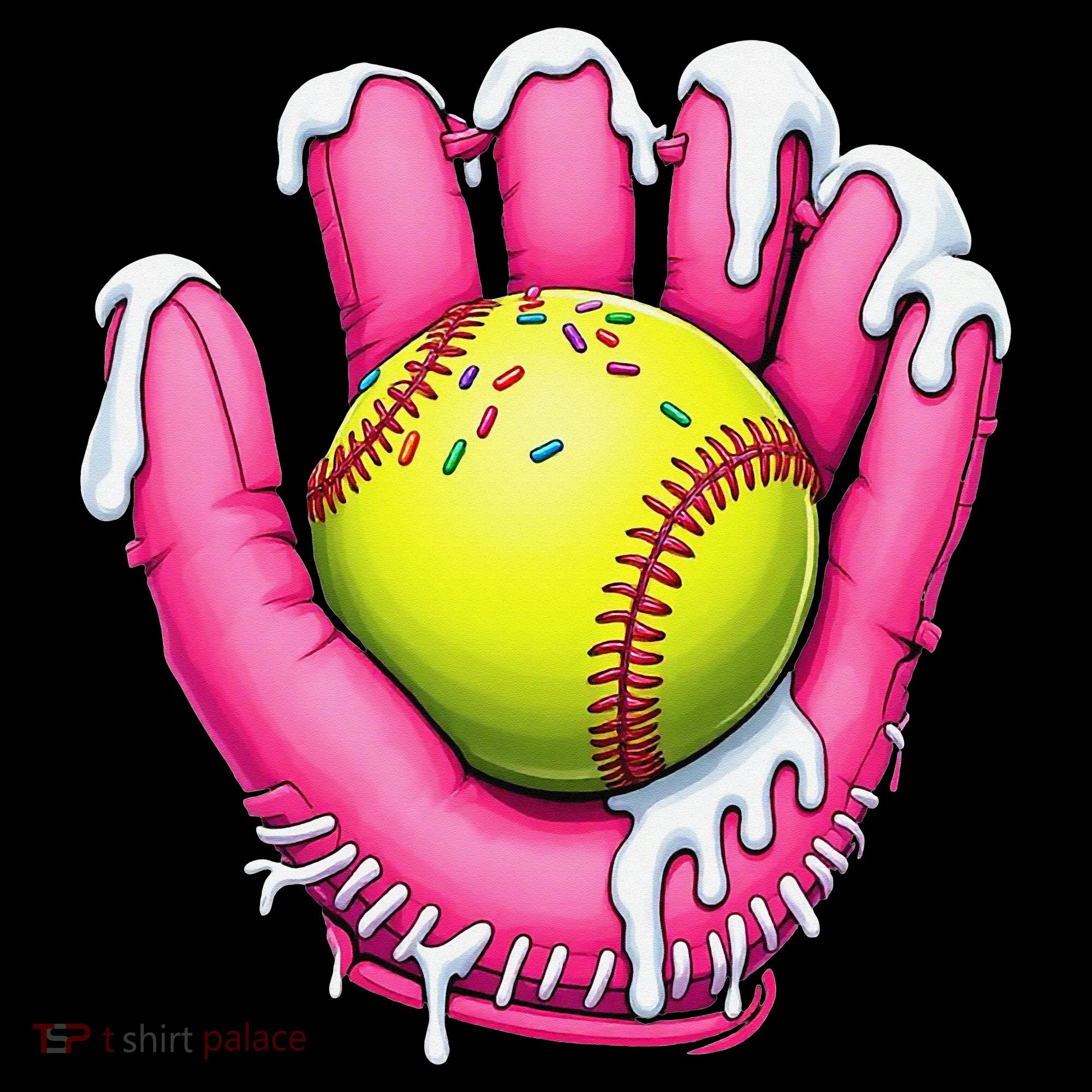 Baseball Drip Ice Cream Sprinkles Baseball Glove Women's Hoodie