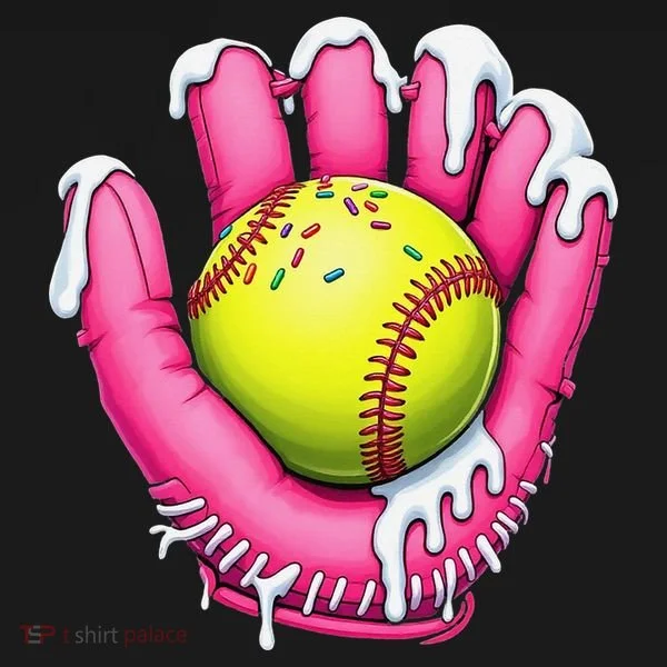 Baseball Drip Ice Cream Sprinkles Baseball Glove Ornament