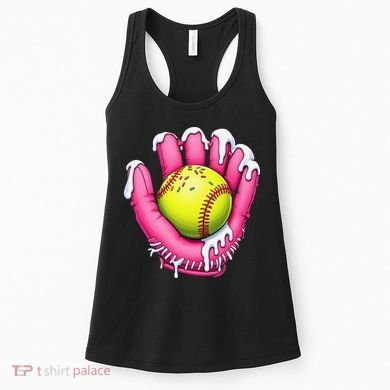 Baseball Drip Ice Cream Sprinkles Baseball Glove Women's Tank Top