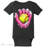 Baseball Drip Ice Cream Sprinkles Baseball Glove Baby Bodysuit thumb 0