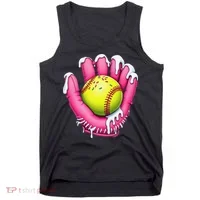 Baseball Drip Ice Cream Sprinkles Baseball Glove Tank Top thumb 0