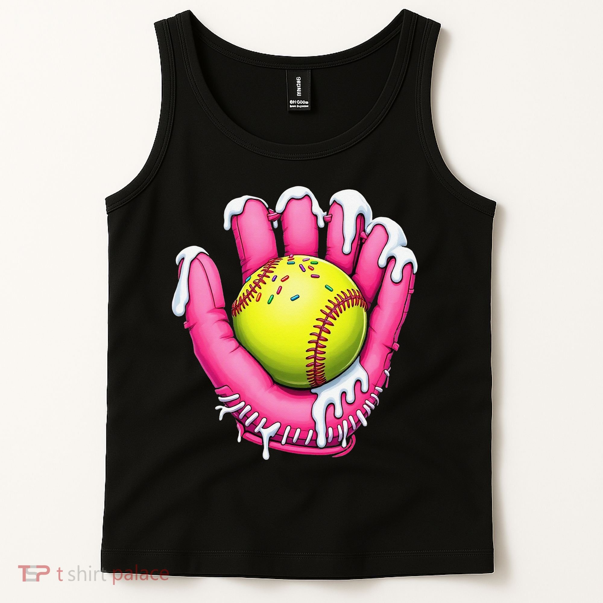 Baseball Drip Ice Cream Sprinkles Baseball Glove Tank Top