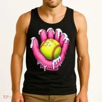 Baseball Drip Ice Cream Sprinkles Baseball Glove Tank Top thumb 3
