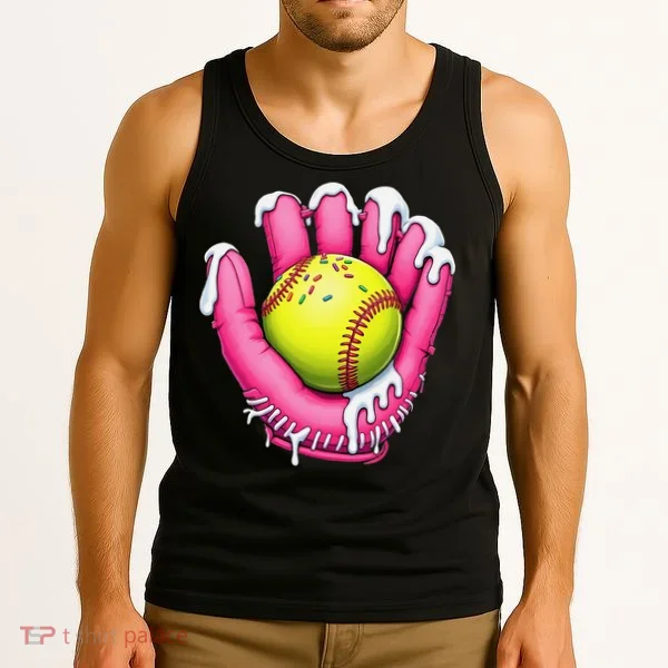 Baseball Drip Ice Cream Sprinkles Baseball Glove Tank Top