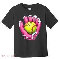 Baseball Drip Ice Cream Sprinkles Baseball Glove Toddler T-Shirt thumb 0