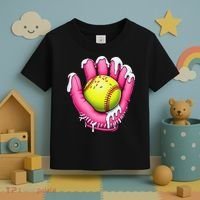 Baseball Drip Ice Cream Sprinkles Baseball Glove Toddler T-Shirt thumb 3