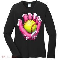 Baseball Drip Ice Cream Sprinkles Baseball Glove Women's Long Sleeve Shirt thumb 0