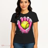 Baseball Drip Ice Cream Sprinkles Baseball Glove Women's T-Shirt thumb 4