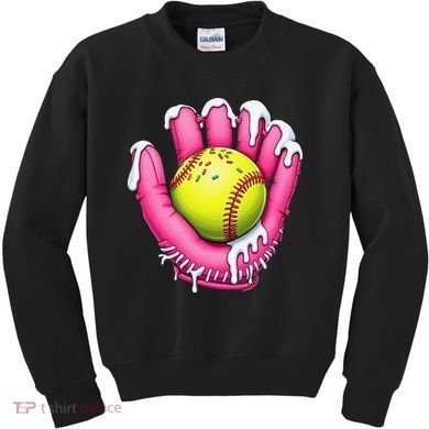 Baseball Drip Ice Cream Sprinkles Baseball Glove Kids Sweatshirt