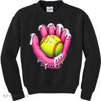 Baseball Drip Ice Cream Sprinkles Baseball Glove Kids Sweatshirt thumb 0