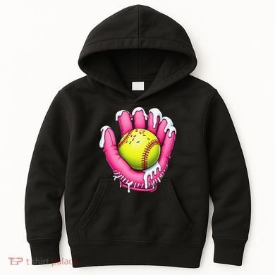 Baseball Drip Ice Cream Sprinkles Baseball Glove Kids Hoodie