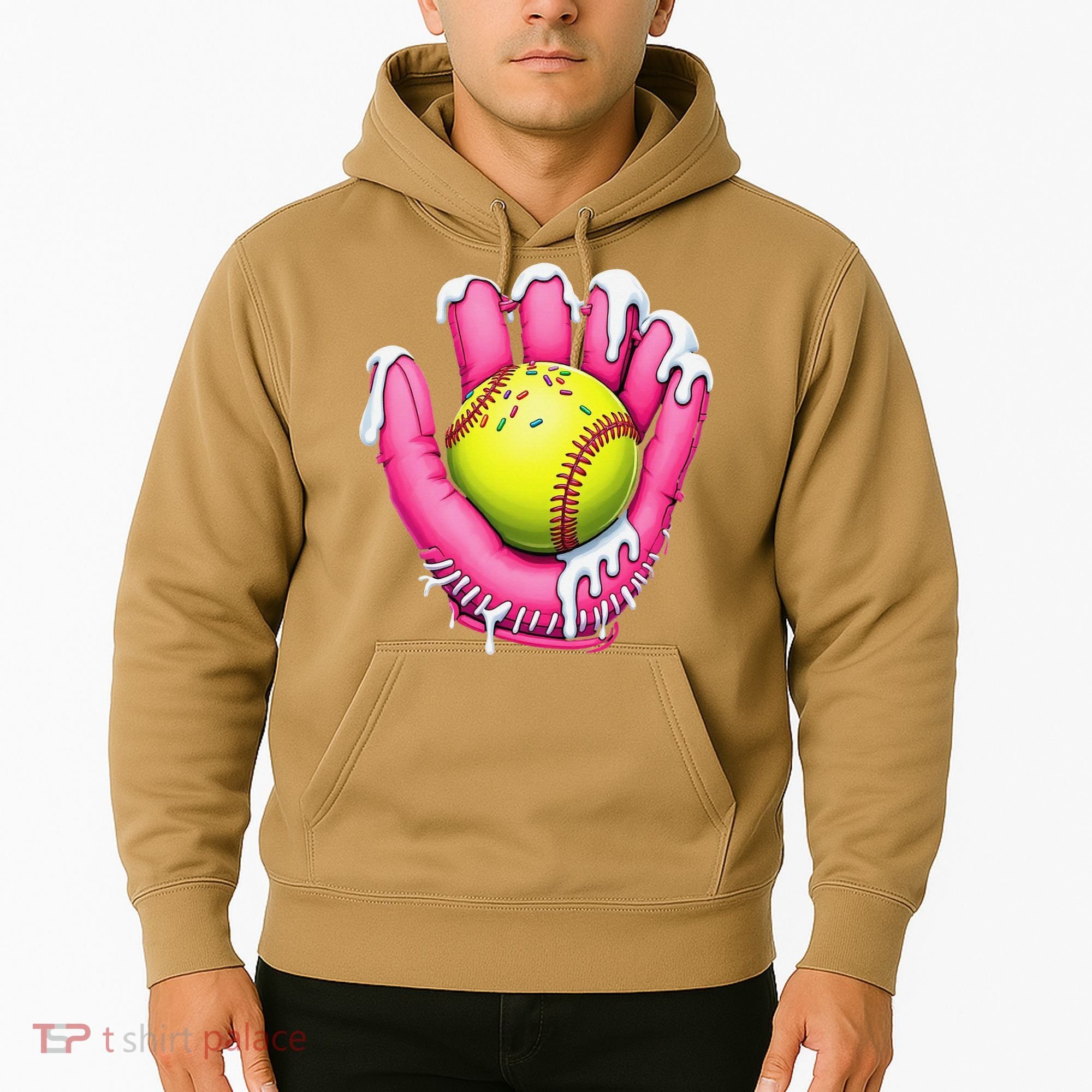 Baseball Drip Ice Cream Sprinkles Baseball Glove Hoodie