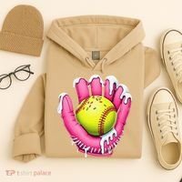 Baseball Drip Ice Cream Sprinkles Baseball Glove Hoodie thumb 4