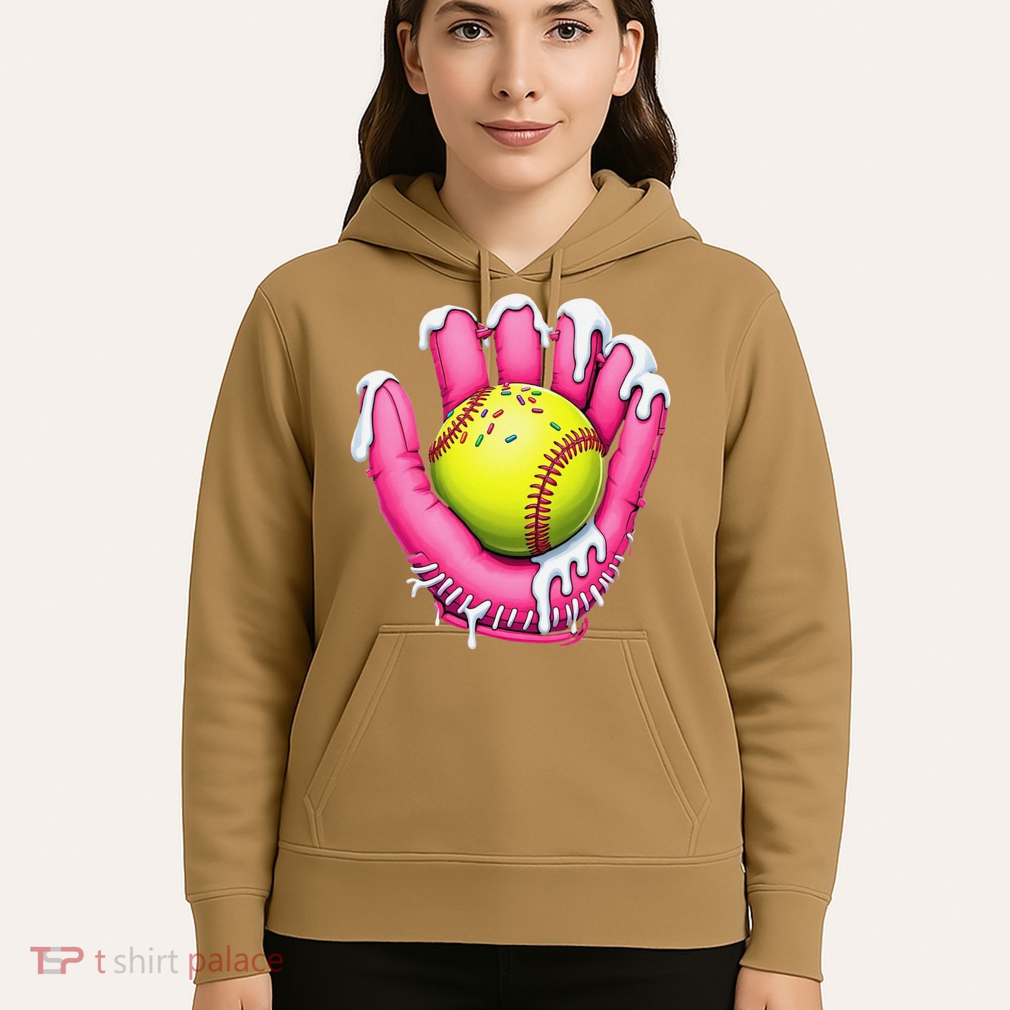 Baseball Drip Ice Cream Sprinkles Baseball Glove Hoodie