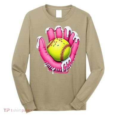 Baseball Drip Ice Cream Sprinkles Baseball Glove Long Sleeve Shirt