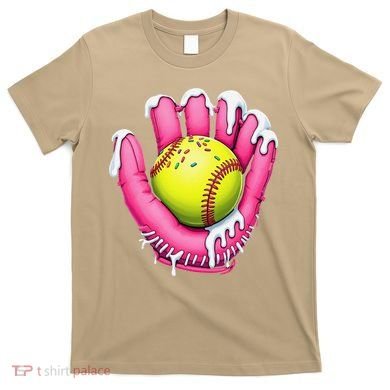 Baseball Drip Ice Cream Sprinkles Baseball Glove T-Shirt