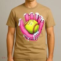 Baseball Drip Ice Cream Sprinkles Baseball Glove T-Shirt thumb 3