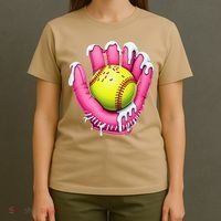 Baseball Drip Ice Cream Sprinkles Baseball Glove T-Shirt thumb 4