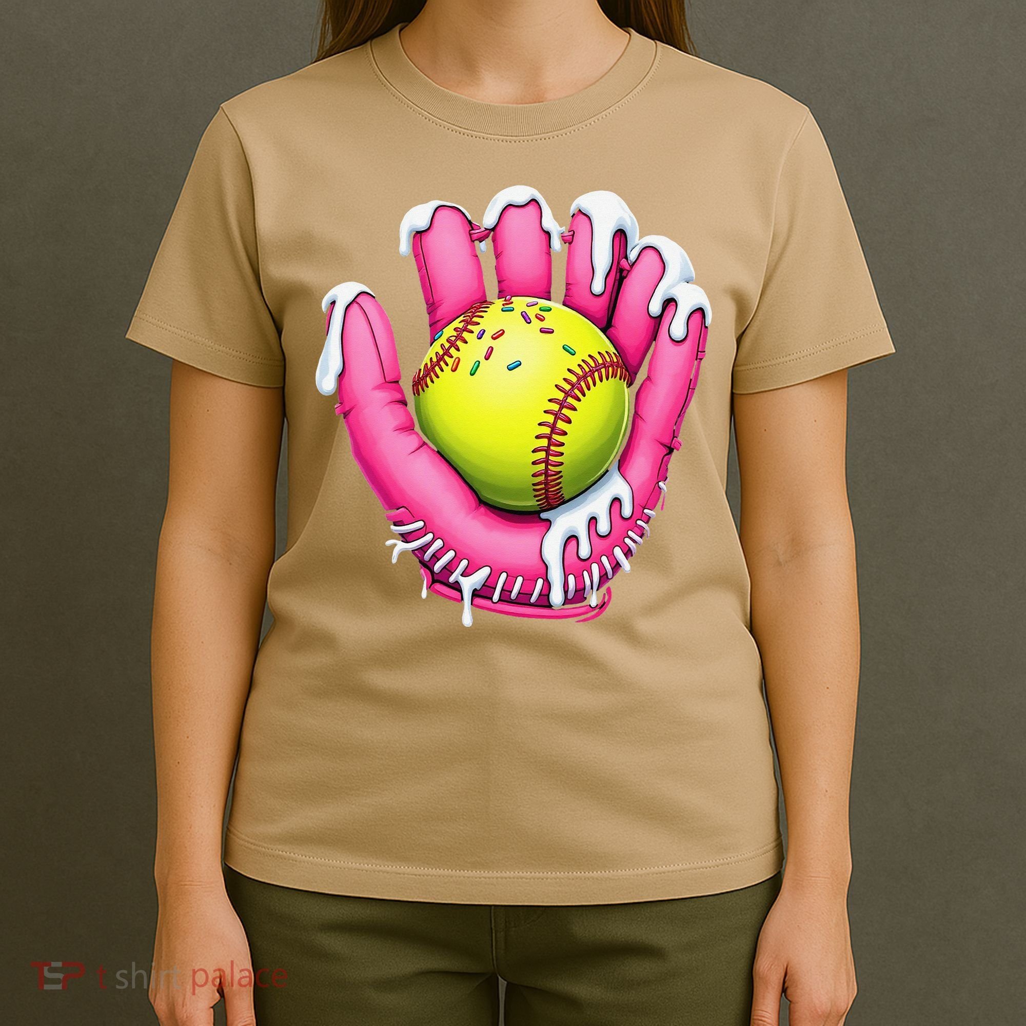 Baseball Drip Ice Cream Sprinkles Baseball Glove T-Shirt