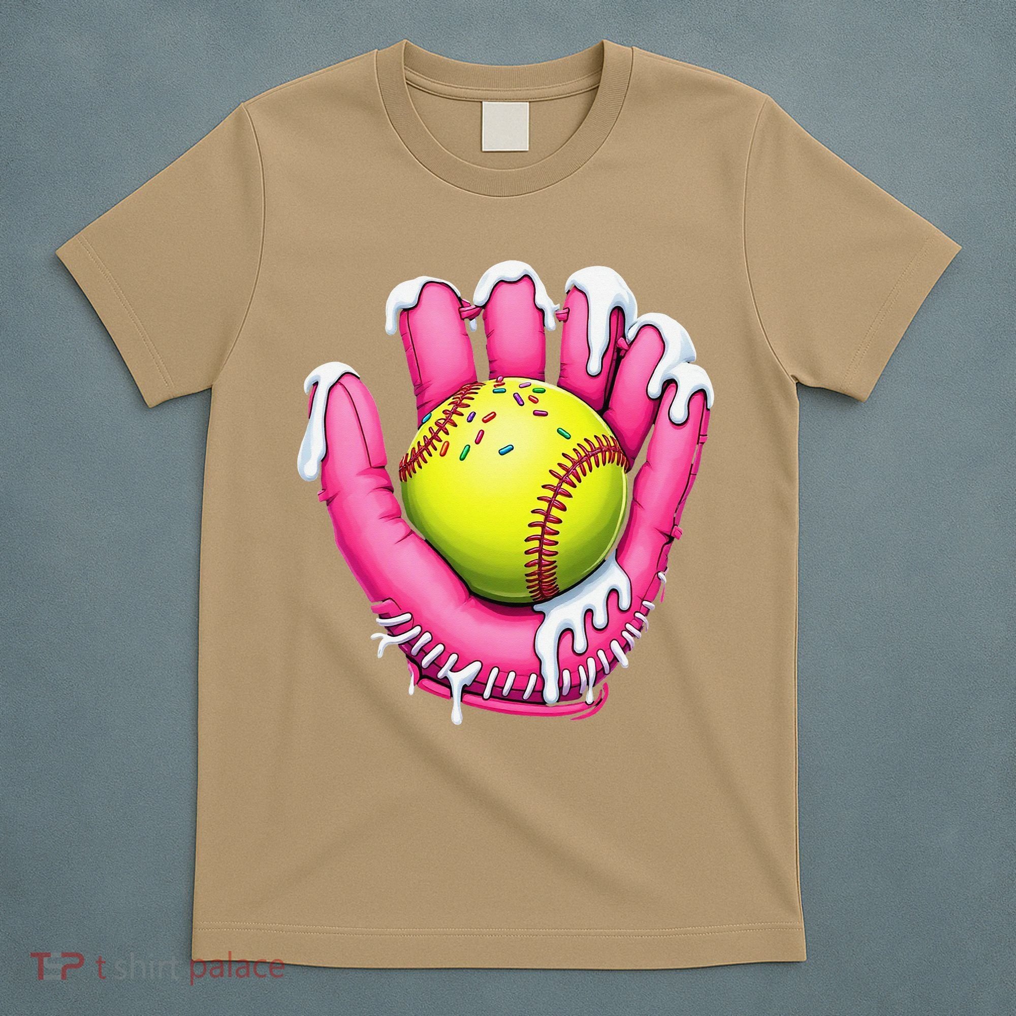 Baseball Drip Ice Cream Sprinkles Baseball Glove T-Shirt