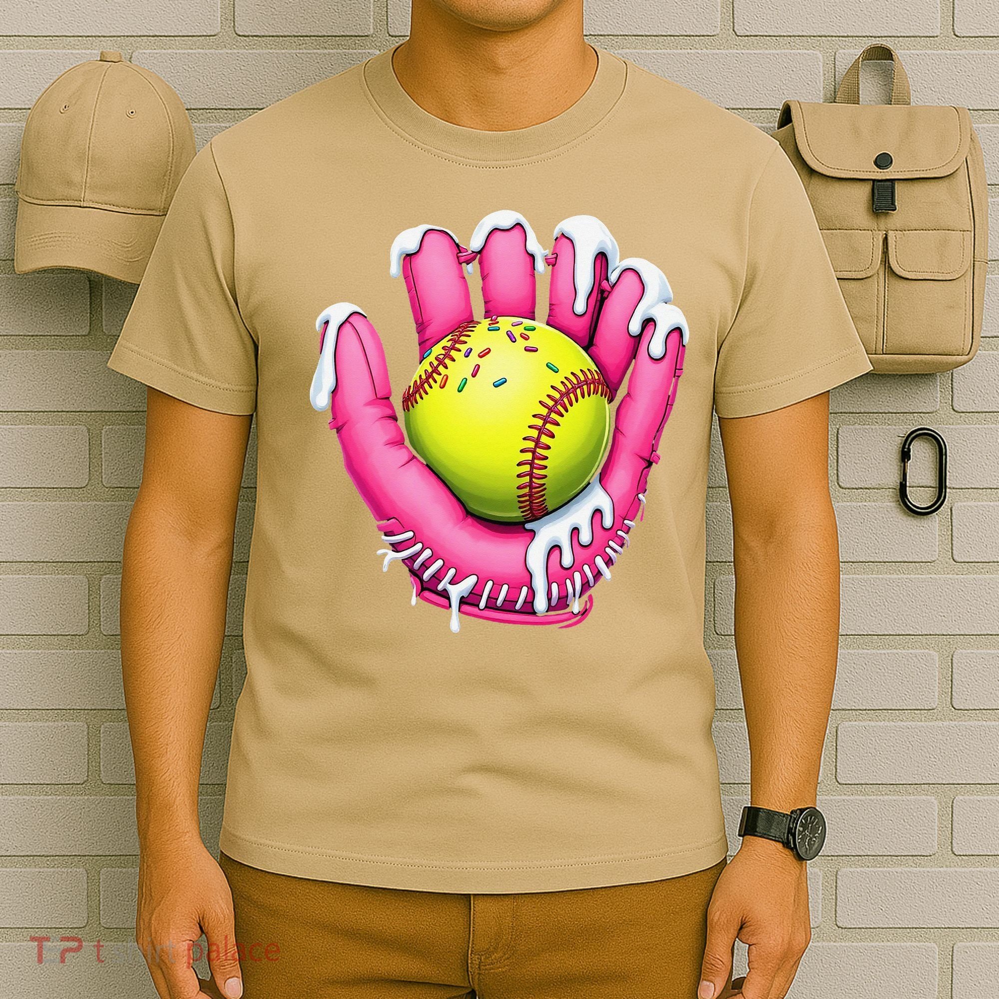 Baseball Drip Ice Cream Sprinkles Baseball Glove T-Shirt