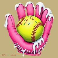 Baseball Drip Ice Cream Sprinkles Baseball Glove T-Shirt thumb 7