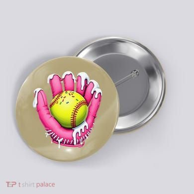 Baseball Drip Ice Cream Sprinkles Baseball Glove Button