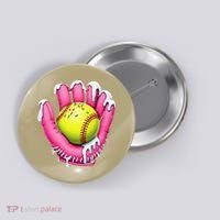 Baseball Drip Ice Cream Sprinkles Baseball Glove Button thumb 0
