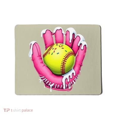 Baseball Drip Ice Cream Sprinkles Baseball Glove Mousepad