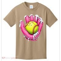 Baseball Drip Ice Cream Sprinkles Baseball Glove Kids T-Shirt thumb 0