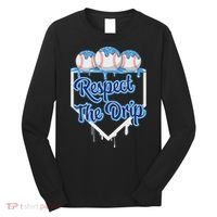 Baseball Drip Ice Cream Drip Respect The Drip Long Sleeve Shirt thumb 0