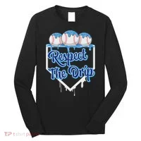 Baseball Drip Ice Cream Drip Respect The Drip Long Sleeve Shirt thumb 0