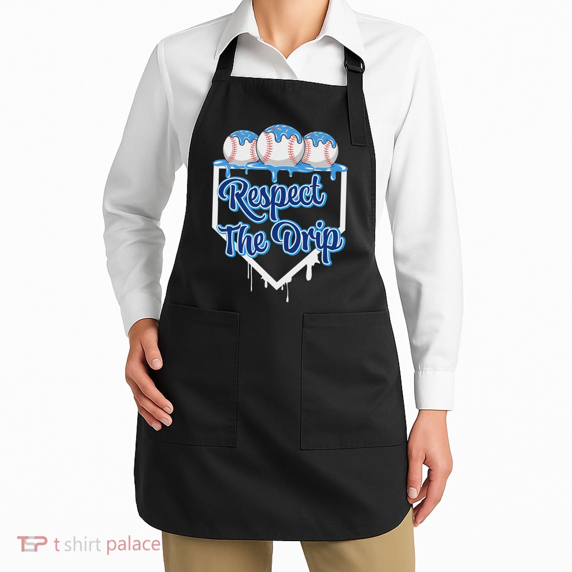 Baseball Drip Ice Cream Drip Respect The Drip Apron