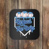 Baseball Drip Ice Cream Drip Respect The Drip Coaster thumb 0