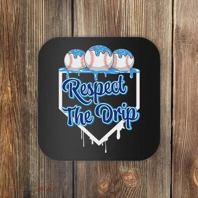 Baseball Drip Ice Cream Drip Respect The Drip Coaster