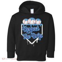Baseball Drip Ice Cream Drip Respect The Drip Toddler Hoodie thumb 0